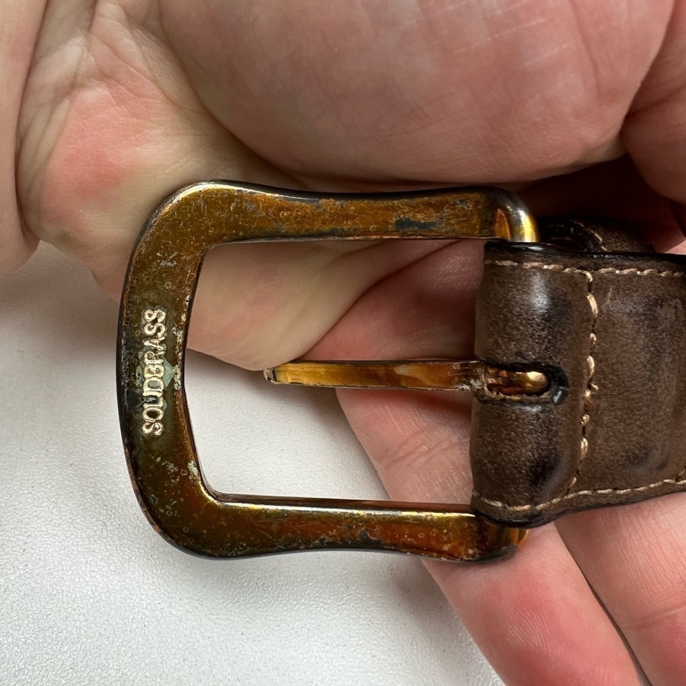 Martin Dingman Men’s Genuine Calfskin Handmade in America Solid Brass Buckle 36 - Picture 4 of 8